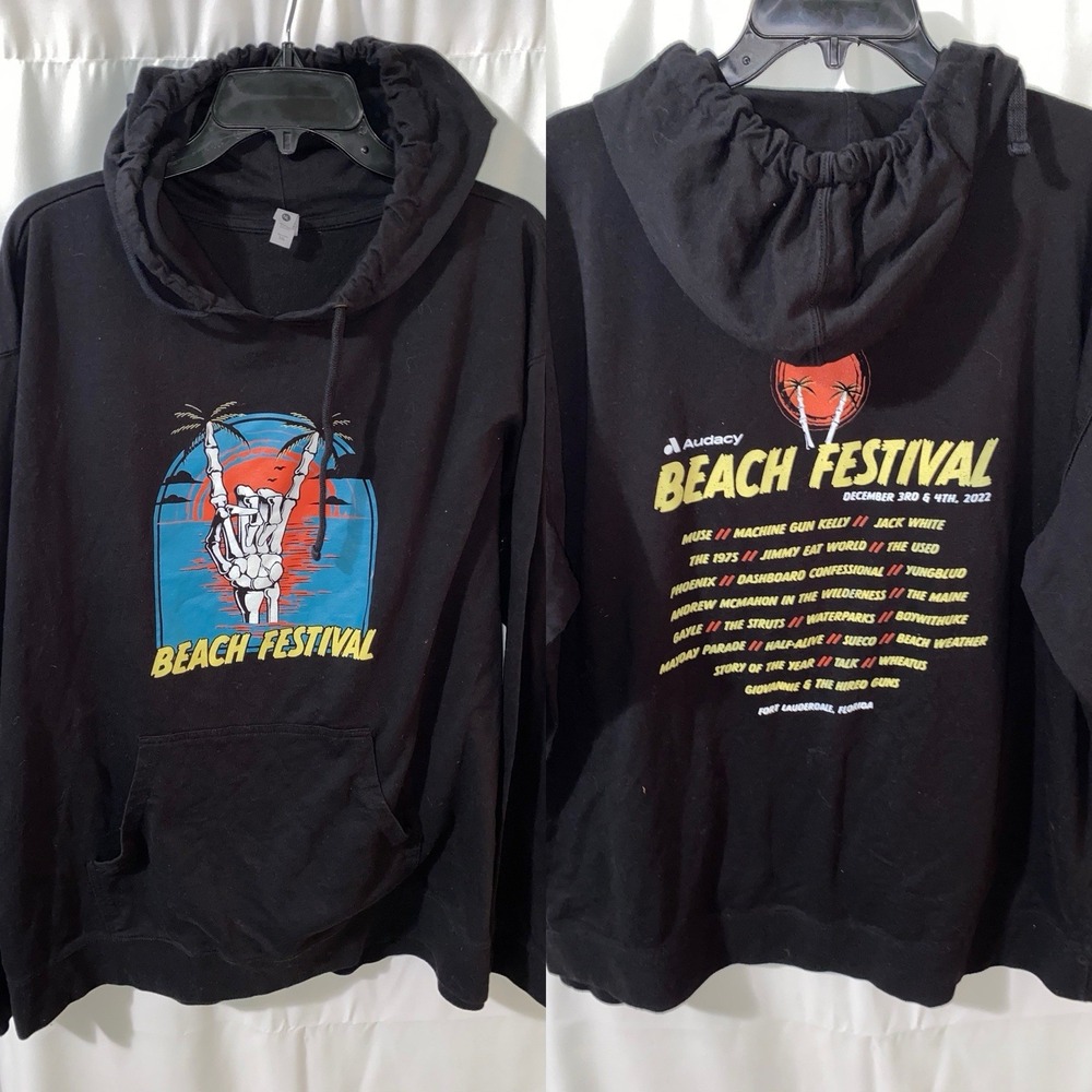 Beach Festival Concert 2022 Fort Lauderdale Hoodie 2XL Jack White Muse The 1975